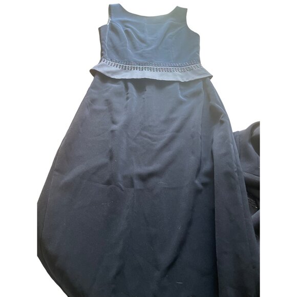 Jessica Howard navy blue sleeveless maxi dress and matching jacket with beads - Picture 5 of 8